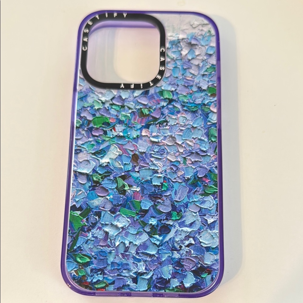 Casetify Blue and Purple Liquid Glitter Phone Case iPhone 14 Pro